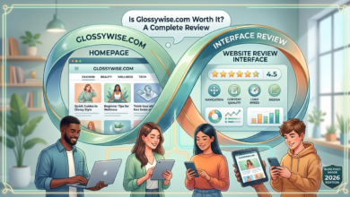 Glossywise.com homepage and website review interface