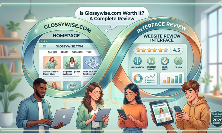 Glossywise.com homepage and website review interface