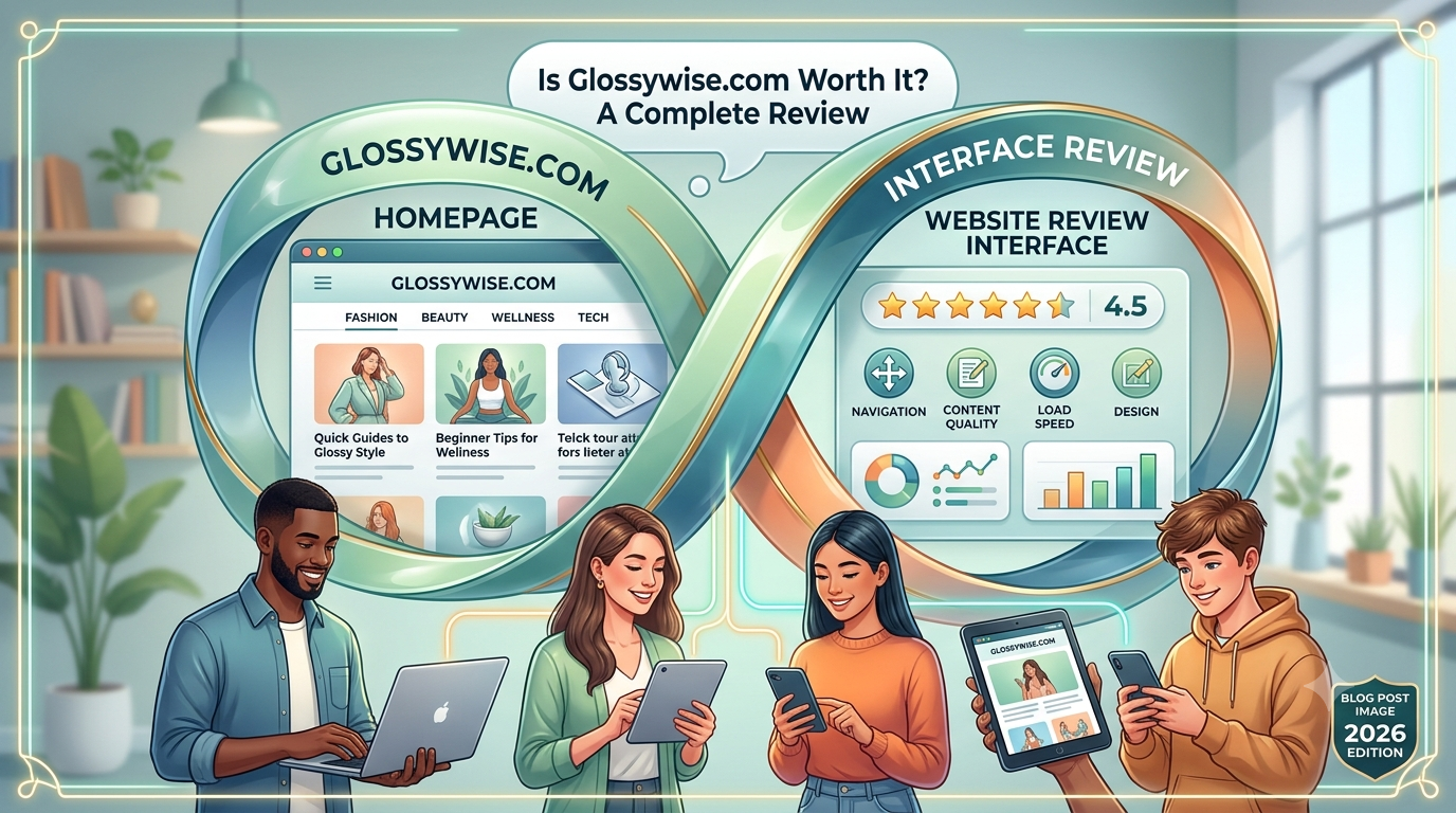 Glossywise.com homepage and website review interface