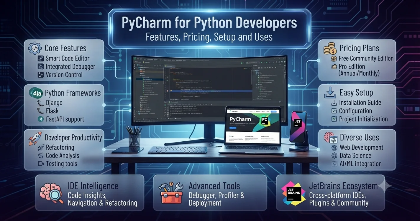 PyCharm for Python Developers Features, Pricing, Setup and Uses.