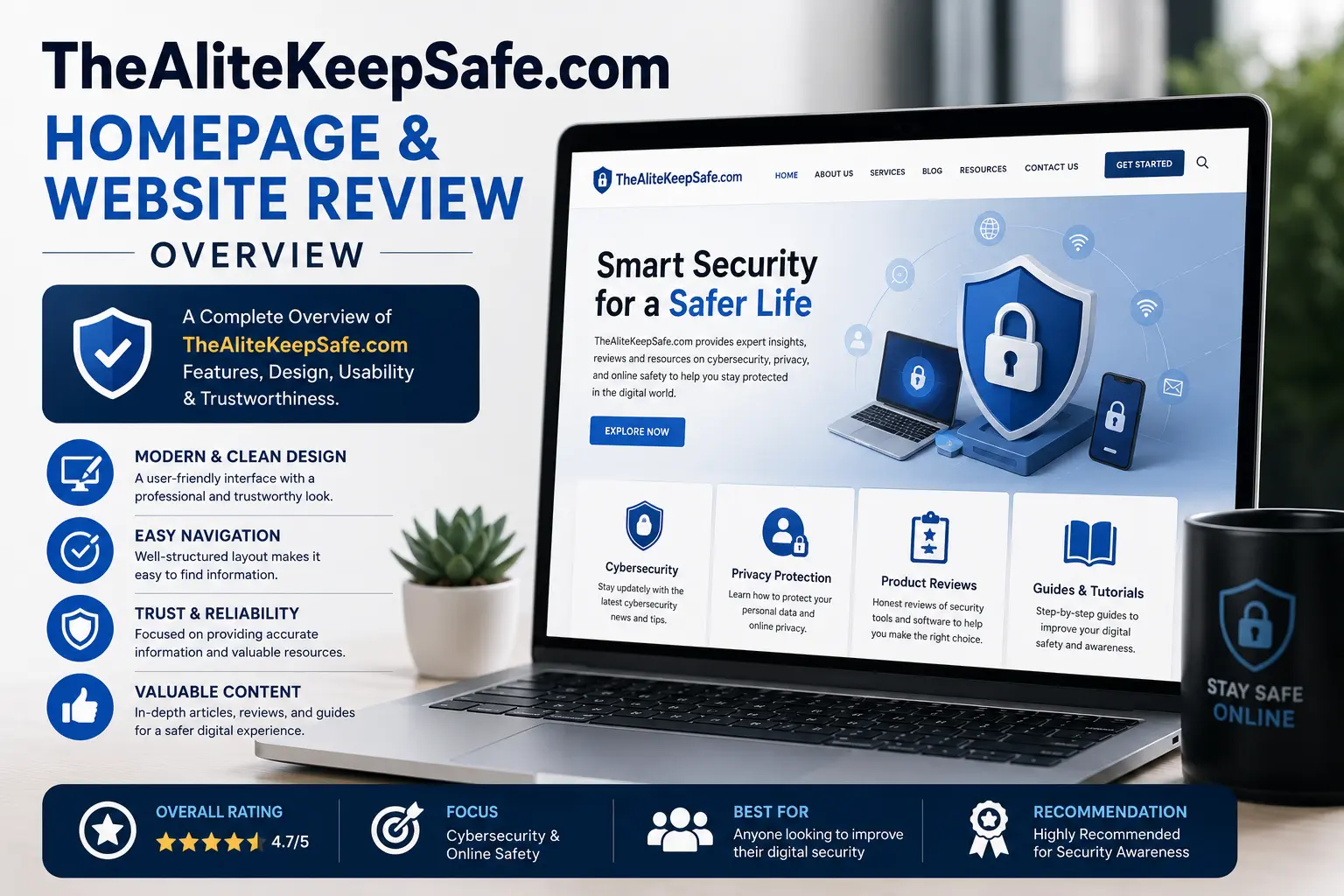 TheAliteKeepSafe.com homepage and website review overview