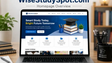 WiseStudySpot.com homepage displayed on a laptop screen