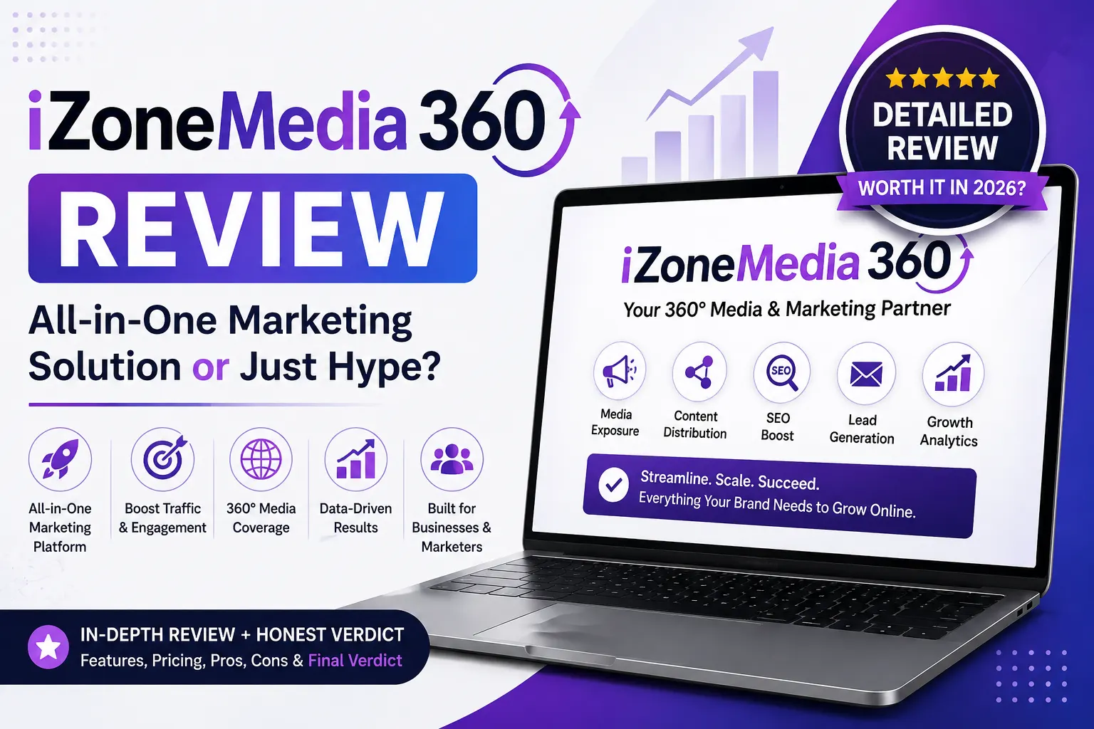 iZoneMedia360 website homepage displayed on a desktop screen